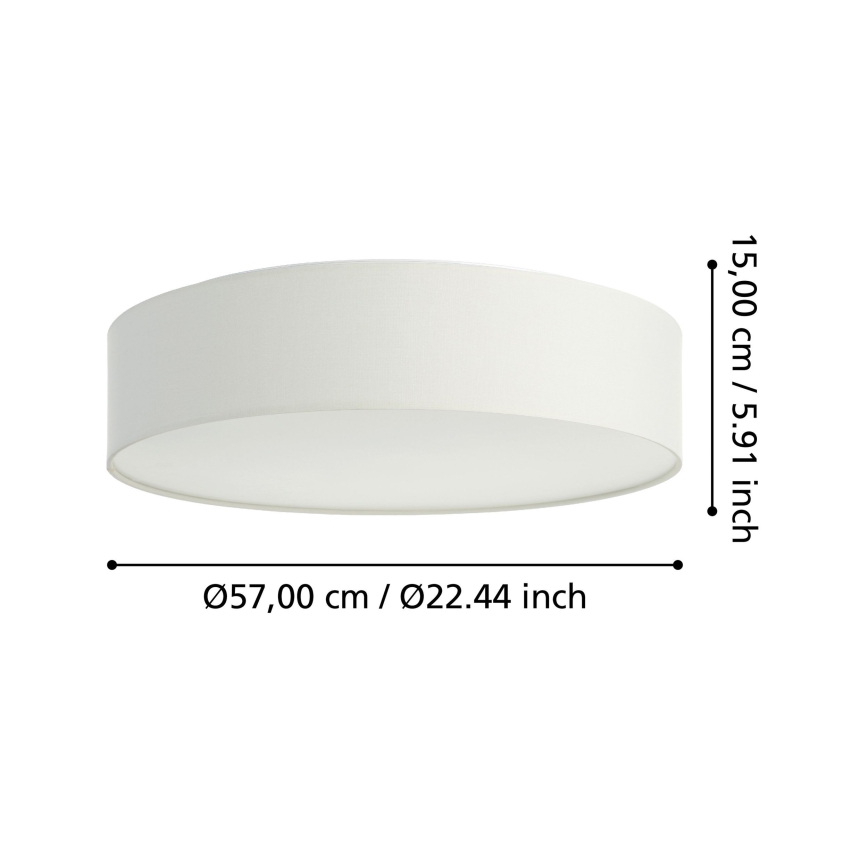 Eglo 31766 - LED RGBW Dimmbar taklampa ROMAO-Z LED/35W/230V 2700-6500K Ø 57 cm vit