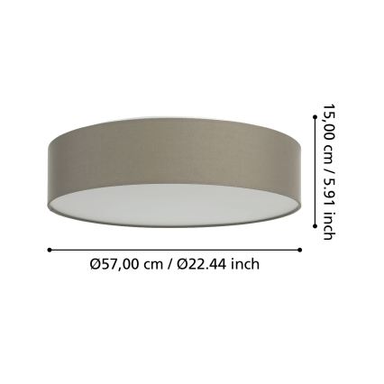 Eglo 31767 - LED RGBW dimbar taklampa ROMAO-Z LED/35W/230V 2700-6500K Ø 57 cm taupe