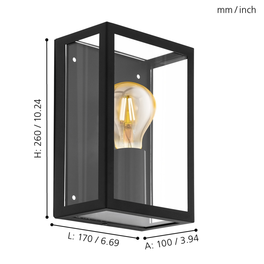 Eglo 31778 - LED RGBW dimbar utomhusvägglampa ALAMONTE-Z LED/4,9W/230V 3000K IP44 svart