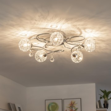 Eglo 32103 - LED ytmonterad ljuskrona VELAGO 5xG9/33W/230V blank krom