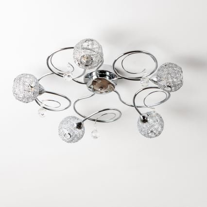 Eglo 32103 - LED ytmonterad ljuskrona VELAGO 5xG9/33W/230V blank krom