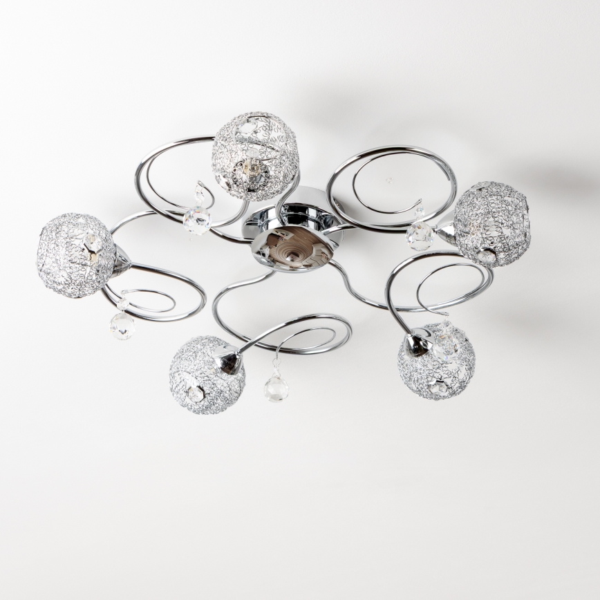Eglo 32103 - LED ytmonterad ljuskrona VELAGO 5xG9/33W/230V blank krom