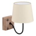 Eglo 32248 - Vägglampa 1xE14/40W/230V brun/beige