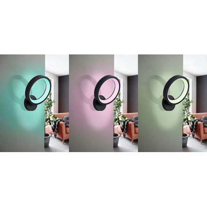 Eglo 32325 - LED RGBW Ljusreglerad vägglampa MARGHERA-C LED/16W/230V 2700-6500K svart