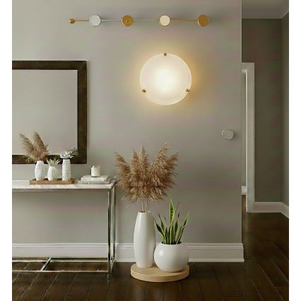 Eglo 32601 - LED taklampa SALOME LED/11W/230V Ø 30 cm guldfärgad/alabasterglas