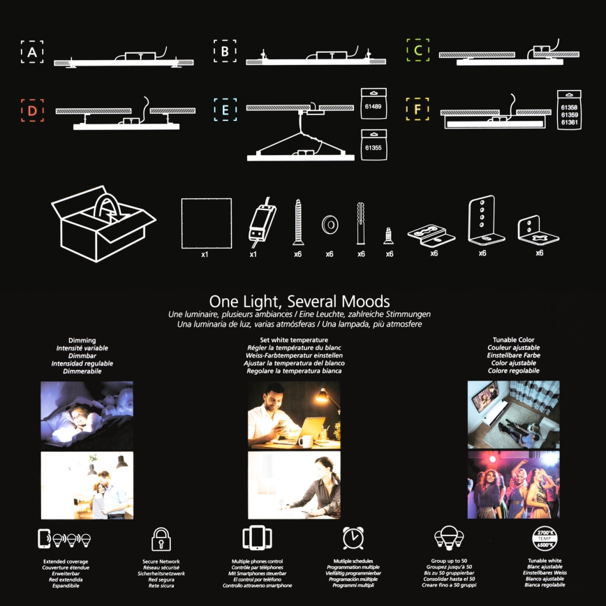 Eglo 32734 - LED RGBW dimmbar ytmonterad 2 i 1 SALOBRENA-C LED/34W/230V vit + fjärrkontroll
