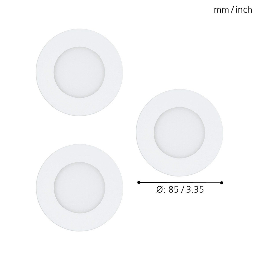 Eglo - Set om 3 dimbara RGB-LED infällda taklampor FUEVA-C LED/3W/230V Ø 8,5 cm