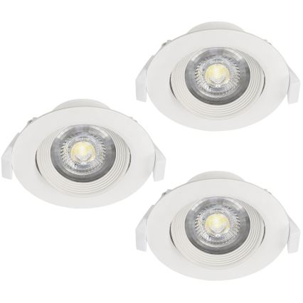Eglo - 3-pack infällda takarmaturer SARTIANO LED/5W/230V