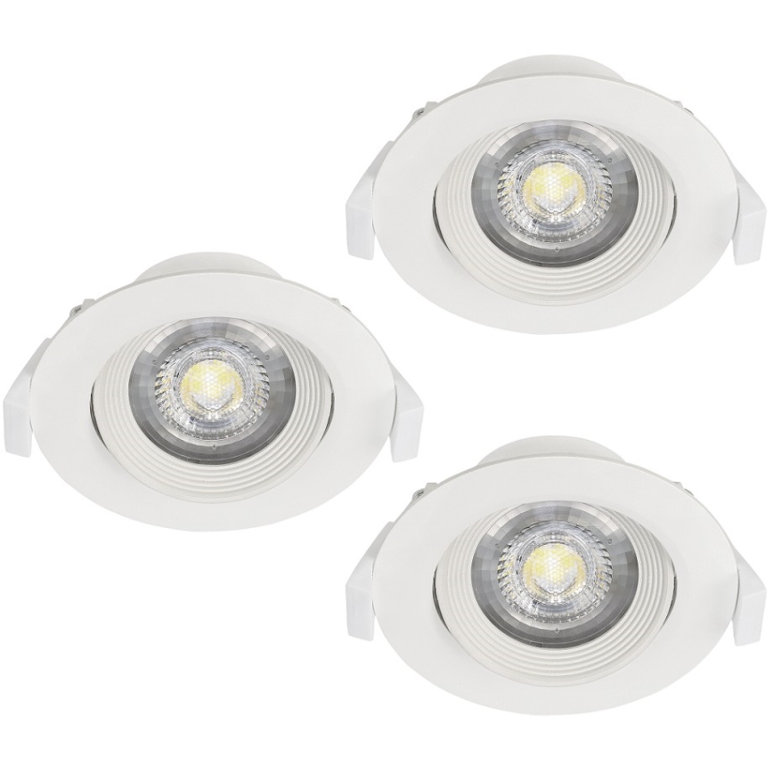 Eglo - 3-pack infällda takarmaturer SARTIANO LED/5W/230V
