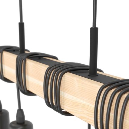 Eglo 32916 - Ljuskrona med snöre TOWNSHEND 4xE27/60W/230V