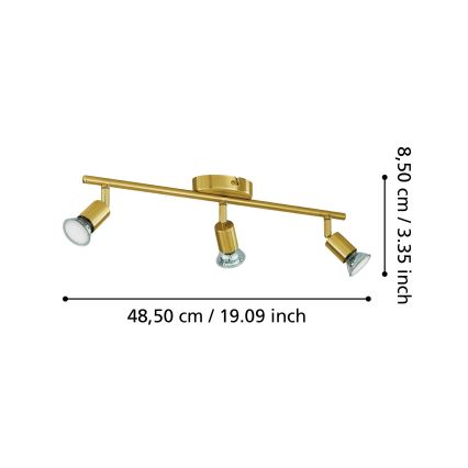 Eglo - LED spotlight 3xGU10/2,8W/230V 3000K guld