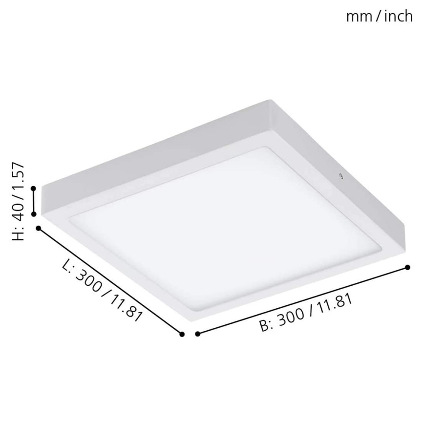 Eglo 33209 - LED RGBW dimbar taklampa FUEVA-C LED/21W/230V 2700-6500K 30x30 cm vit