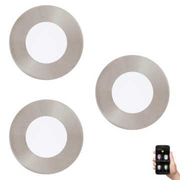 Eglo 33216 - Set med 3 dimbara RGBW LED-downlights FUEVA-C LED/3W/230V Ø 8,5 cm