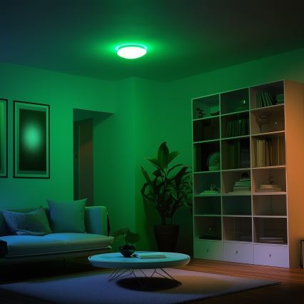 Eglo 33219 - LED RGBW dimbar taklampa GIRON-C LED/17W/230V Ø 30 cm vit