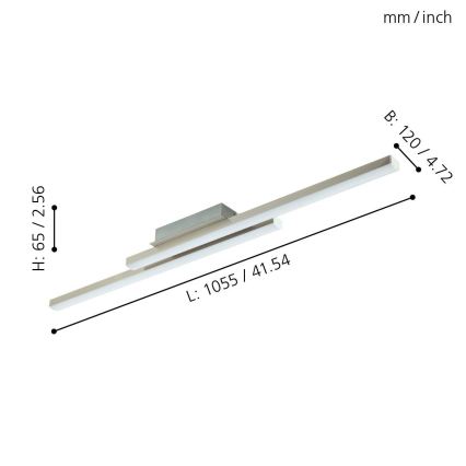 Eglo 33229 - LED RGBW, kan dimras, ytmonterad plafond FRAIOLI-C LED/34W/230V 2700-6500K mattkrom