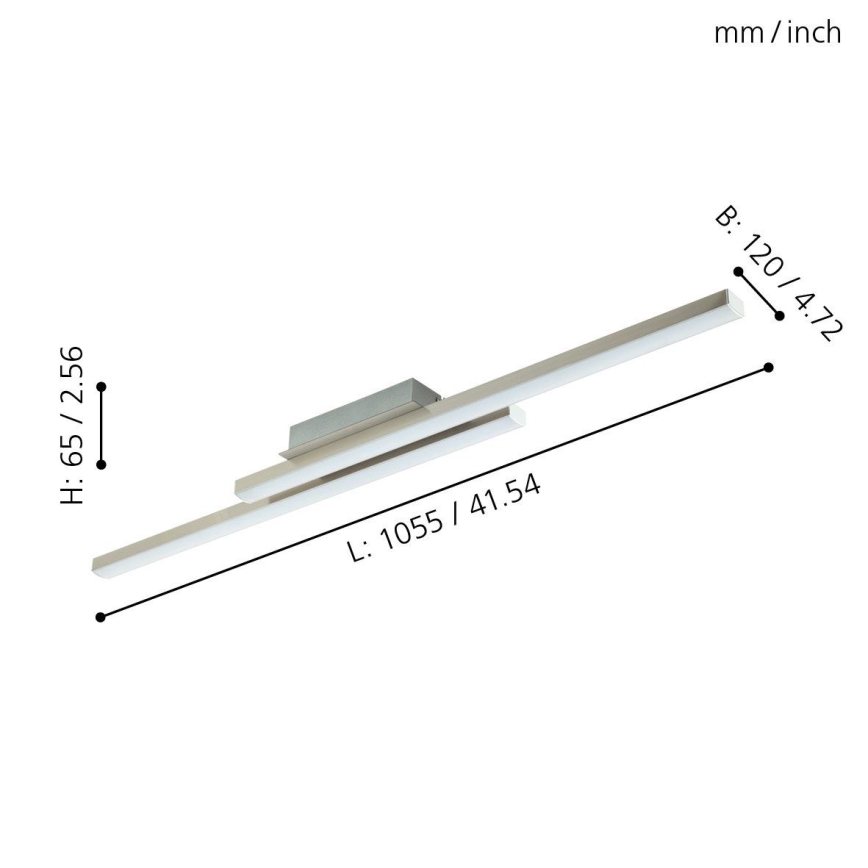 Eglo 33229 - LED RGBW, kan dimras, ytmonterad plafond FRAIOLI-C LED/34W/230V 2700-6500K mattkrom