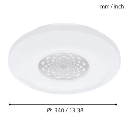 Eglo 33248 - LED RGBW dimbar taklampa CAPASSO-C LED/17W/230V 2700-6500K Ø 34 cm