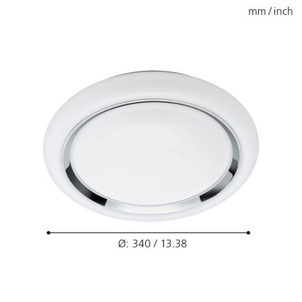 Eglo 33254 - LED RGBW dimbar taklampa CAPASSO-C LED/17W/230V 2700-6500K Ø 34 cm