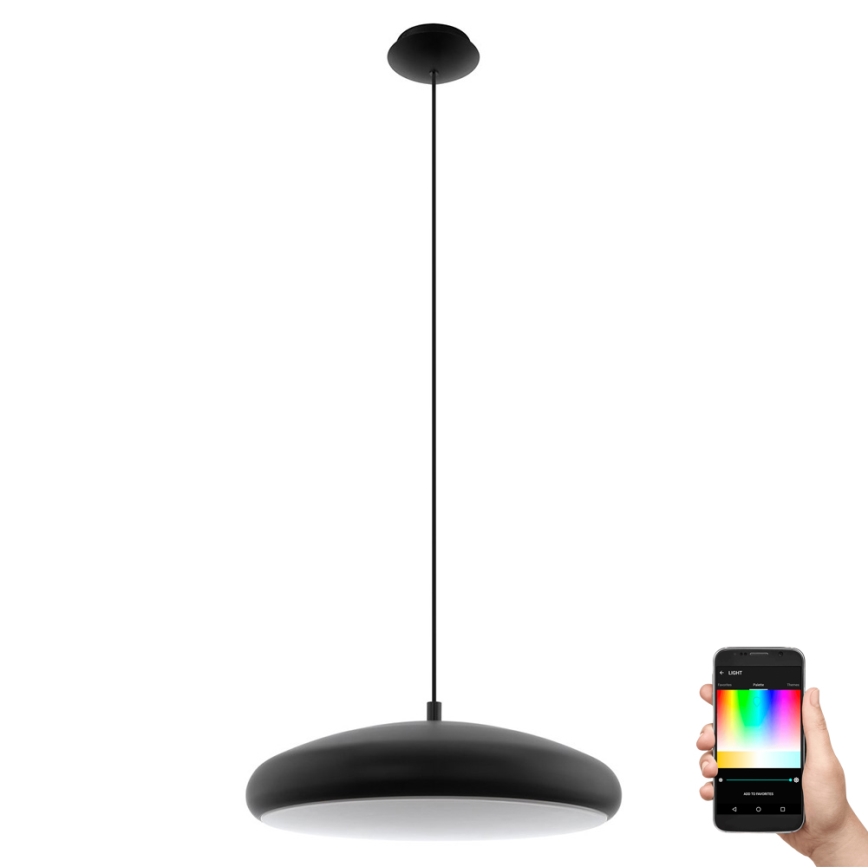 Eglo 33328 - LED RGBW Ljusreglerad ljuskrona på textilsladd RIODEVA-C LED/27W/230V 2700-6500K svart