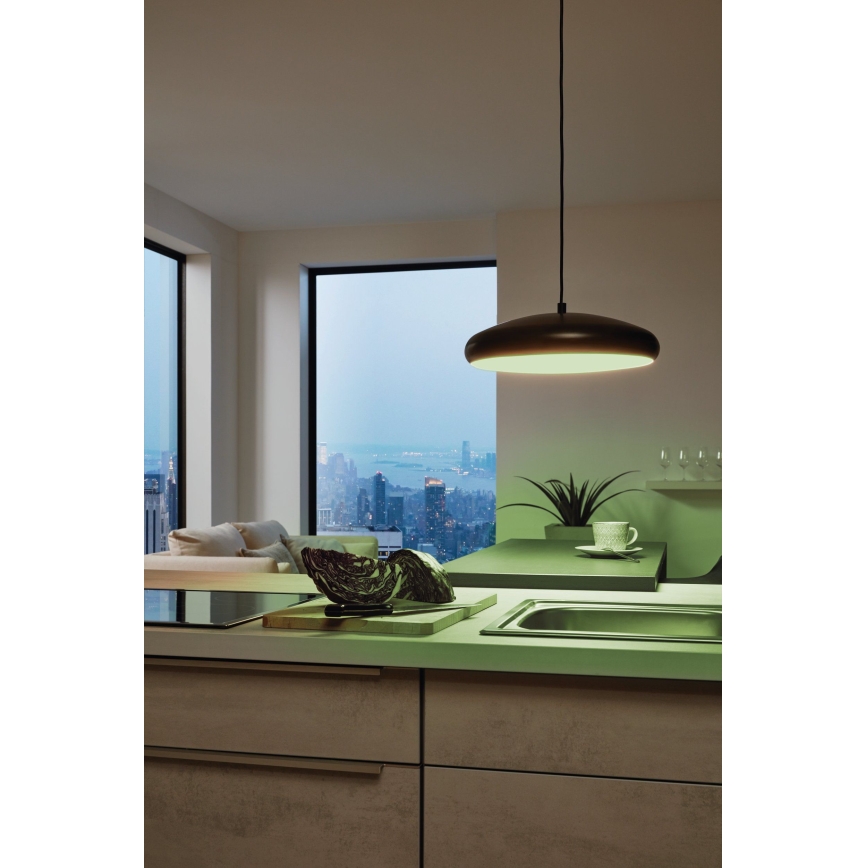 Eglo 33328 - LED RGBW Ljusreglerad ljuskrona på textilsladd RIODEVA-C LED/27W/230V 2700-6500K svart