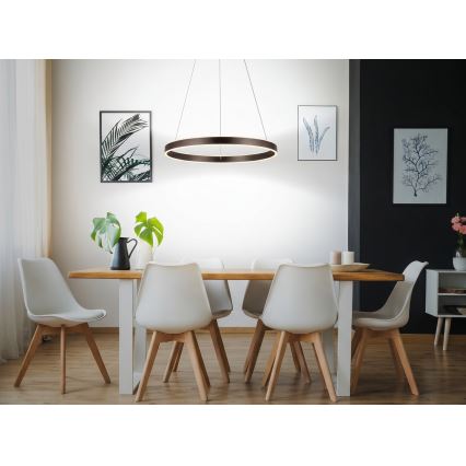 Eglo 33483 - LED-takpendel på vajer ALCAZABA, 2xLED/18W/230V, 3000K, Ø 55 cm, bronsfärgad