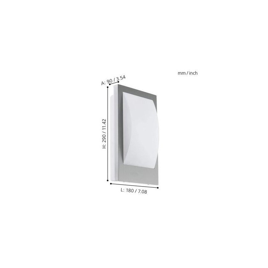 Eglo 33569 - LED-utomhusvägglampa VERRES-C 1xE27/9W/230V IP44 matt krom