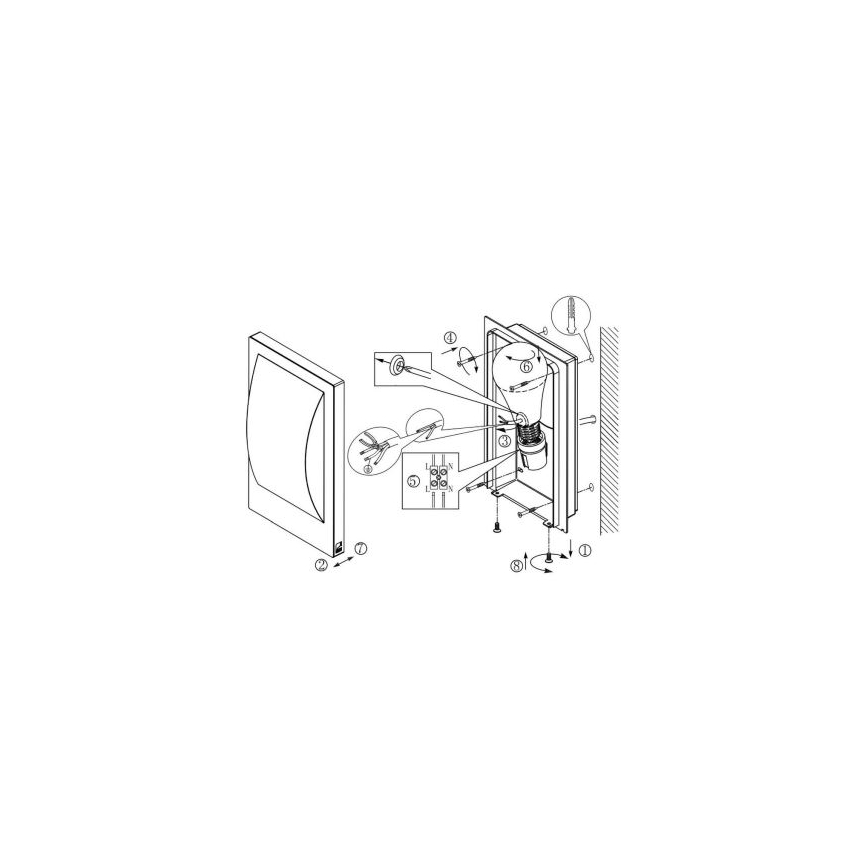 Eglo 33569 - LED-utomhusvägglampa VERRES-C 1xE27/9W/230V IP44 matt krom