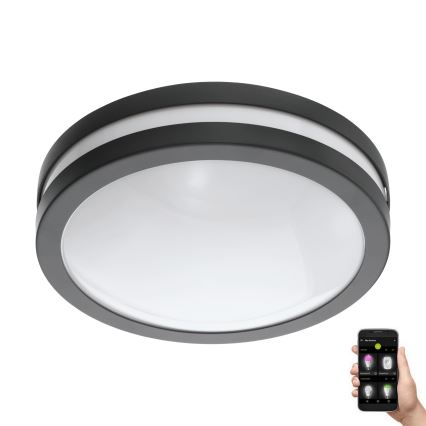 Eglo 33571 - Dimbar LED-taklampa för badrum LOCANA-C LED/14W/230V IP44 antracit