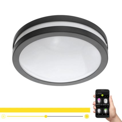 Eglo 33571 - Dimbar LED-taklampa för badrum LOCANA-C LED/14W/230V IP44 antracit