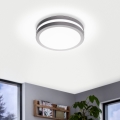 Eglo 33572 - Dimbar LED-taklampa för badrum LOCANA-C LED/14W/230V IP44 silver