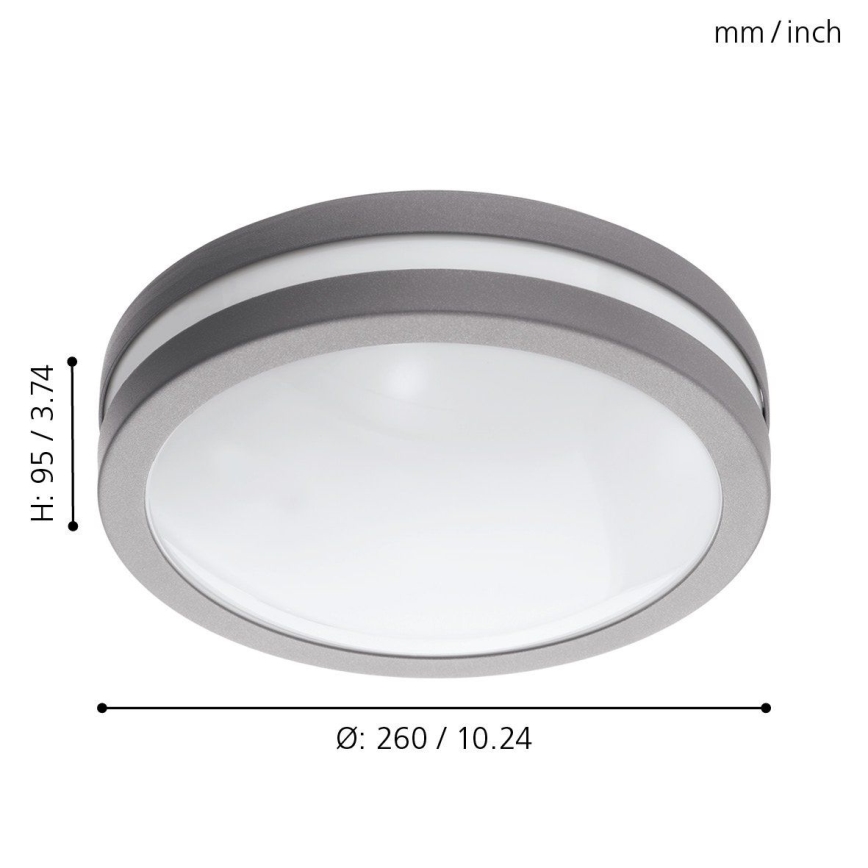 Eglo 33572 - Dimbar LED-taklampa för badrum LOCANA-C LED/14W/230V IP44 silver