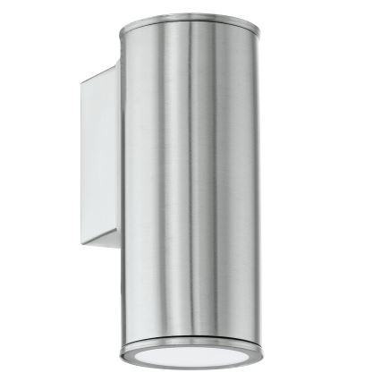 Eglo 33581 - LED RGBW Dimmbar utomhusvägglampa RIGA 1xGU10/5W/230V 2700-6500K IP44 mattkrom