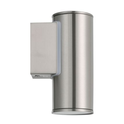 Eglo 33581 - LED RGBW Dimmbar utomhusvägglampa RIGA 1xGU10/5W/230V 2700-6500K IP44 mattkrom