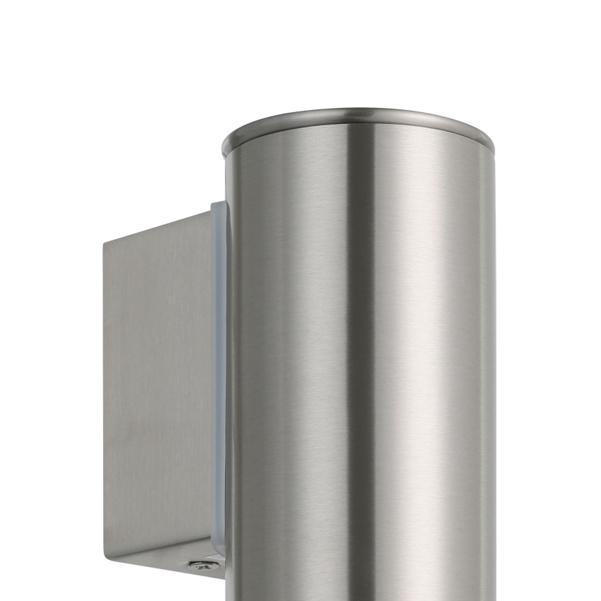 Eglo 33581 - LED RGBW Dimmbar utomhusvägglampa RIGA 1xGU10/5W/230V 2700-6500K IP44 mattkrom