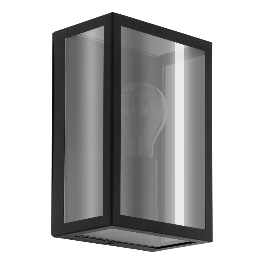 Eglo - Utomhusvägglampa 1xE27/60W/230V IP44 svart/rökfärgad