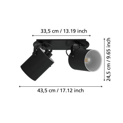Eglo 33646 - Takspot VILLABATE 2xE27/10W/230V