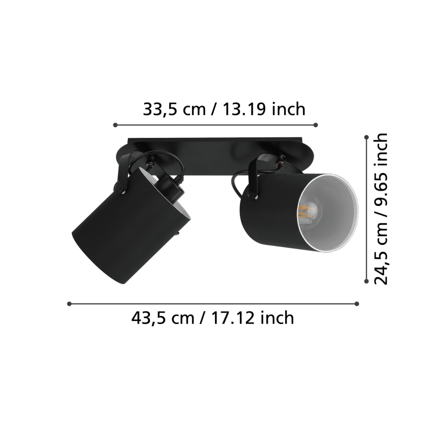 Eglo 33646 - Takspot VILLABATE 2xE27/10W/230V