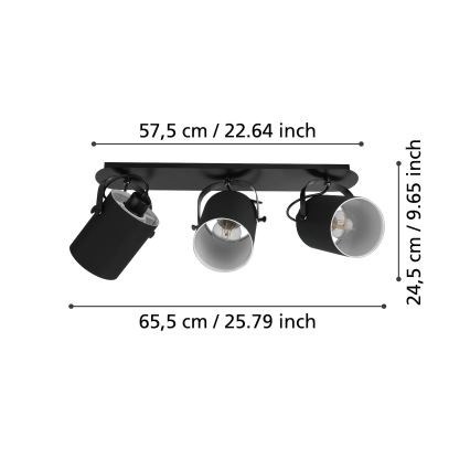 Eglo 33647 - Takspot VILLABATE 3xE27/10W/230V