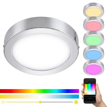 Eglo 33667 - LED RGBW dimbar takarmatur för badrum FUEVA-C LED21W/230V Ø 30 cm IP44