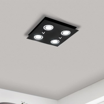 Eglo 33804 - LED taklampa GRATTINO 4xGU10/2,8W/230V 3000K svart
