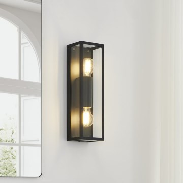 Eglo 33856 - Utomhus väggarmatur ALAMONTE 2xE27/60W/230V IP44 svart