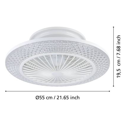 Eglo - LED-dimbar takfläkt 3x LED/12,6W/230V 2700-6500K Ø55 cm vit + fjärrkontroll