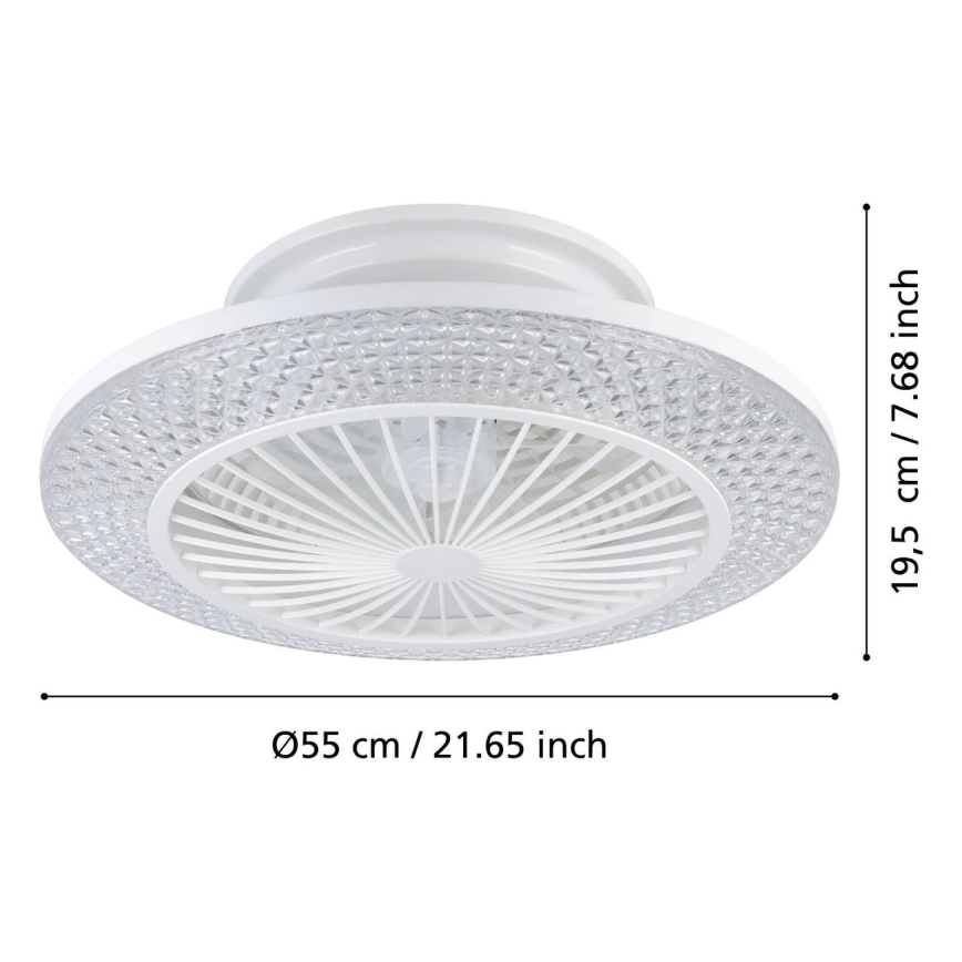 Eglo - LED-dimbar takfläkt 3x LED/12,6W/230V 2700-6500K Ø55 cm vit + fjärrkontroll