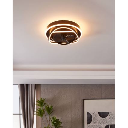 Eglo - Dimbara LED-takfläkt 4xLED/9W/230V 2700-6500K Ø 50 cm svart + fjärrkontroll