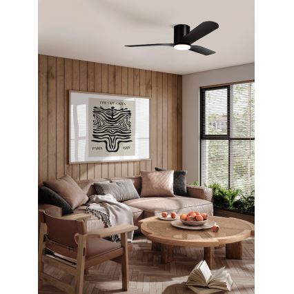 Eglo - LED-dimmbar takfläkt LED/17W/230V Ø 132 cm svart + fjärrkontroll