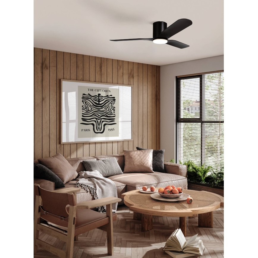 Eglo - LED-dimmbar takfläkt LED/17W/230V Ø 132 cm svart + fjärrkontroll
