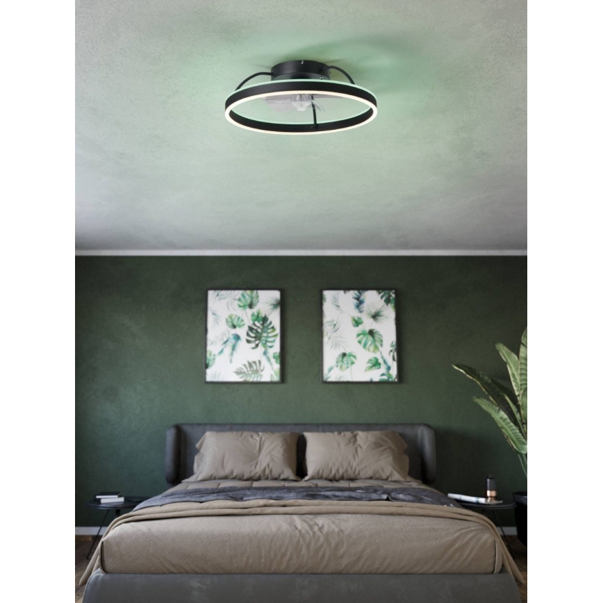 Eglo - LED RGBW dimmbar takfläkt LED/36W/230V 3000-6500K Ø 50 cm svart + fjärrkontroll