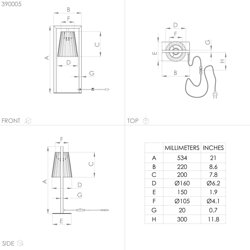 Eglo - Bordslampa 1xE27/40W/230V svart