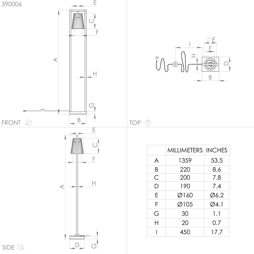 Eglo - Golvlampa 1xE27/40W/230V svart