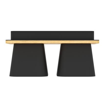 Eglo - Taklampa 2xE27/40W/230V svart/brun